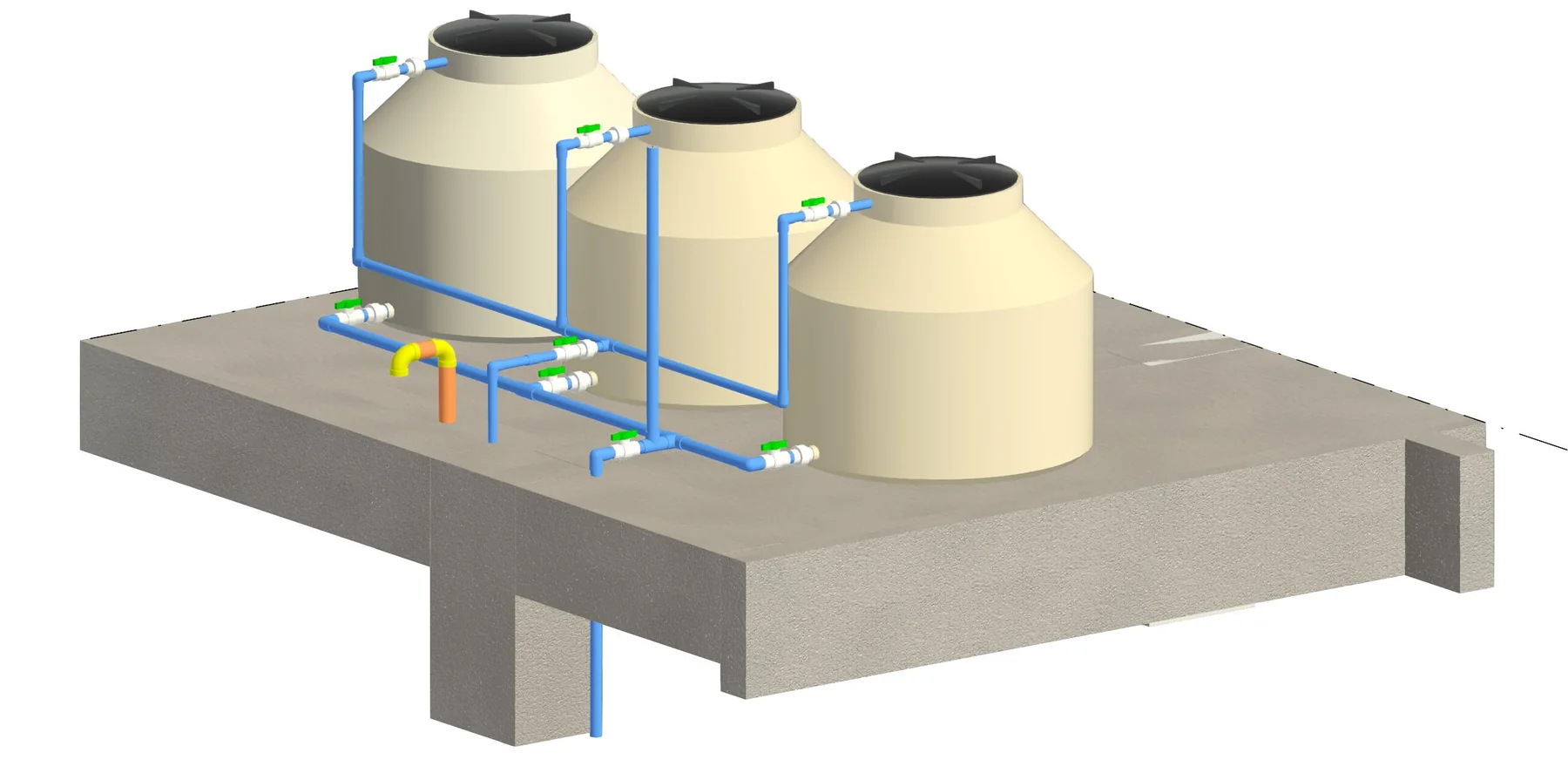 Modelo BIM de sistemas de almacenamiento y bombeo