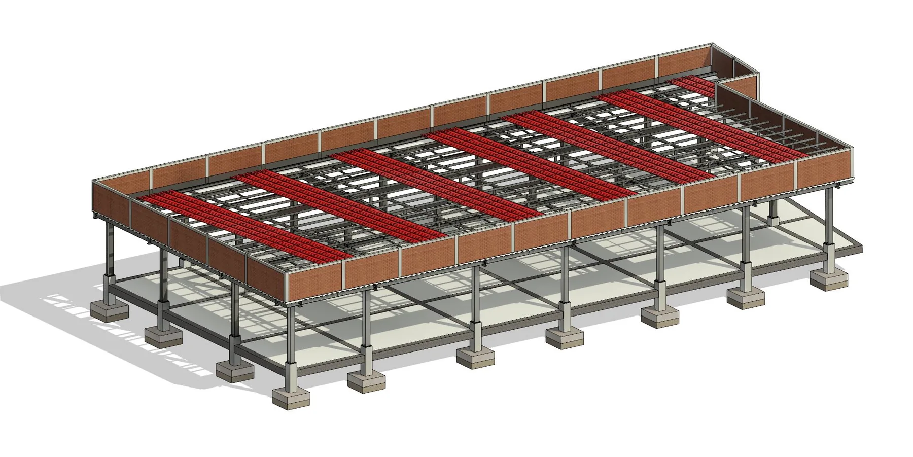 Modelo BIM de una cubierta industrial de gran luz