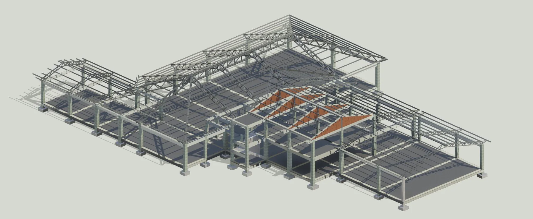 Modelo BIM de una estructura industrial