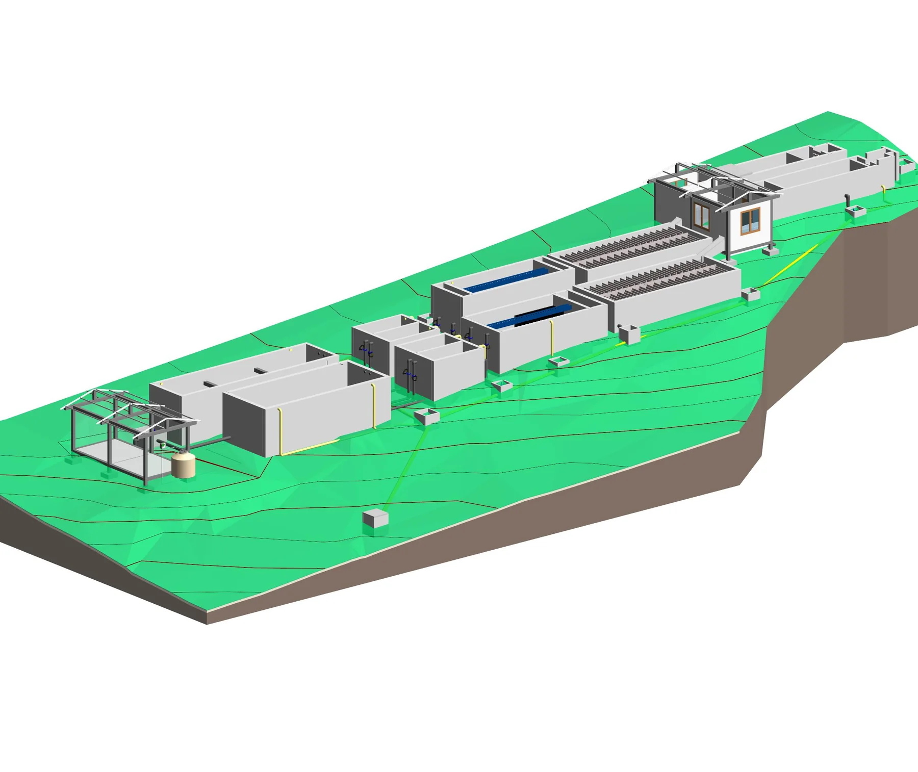Modelo BIM de una planta de tratamiento de agua